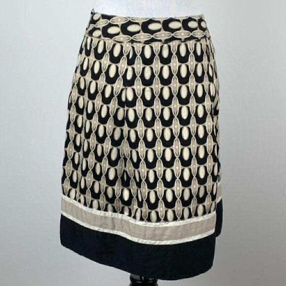 Ann Taylor petites women’s skirt sz 0P black cream - Picture 5 of 9